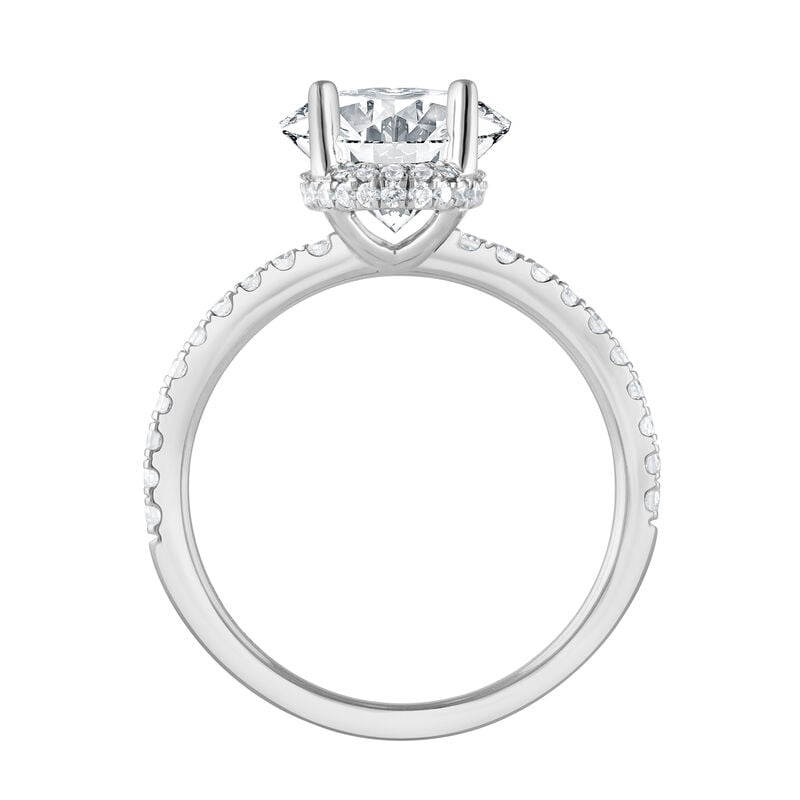 Oval Lab Grown Diamond 1 7/10ctw. Halo Engagement Ring in 14k White Gold image number null